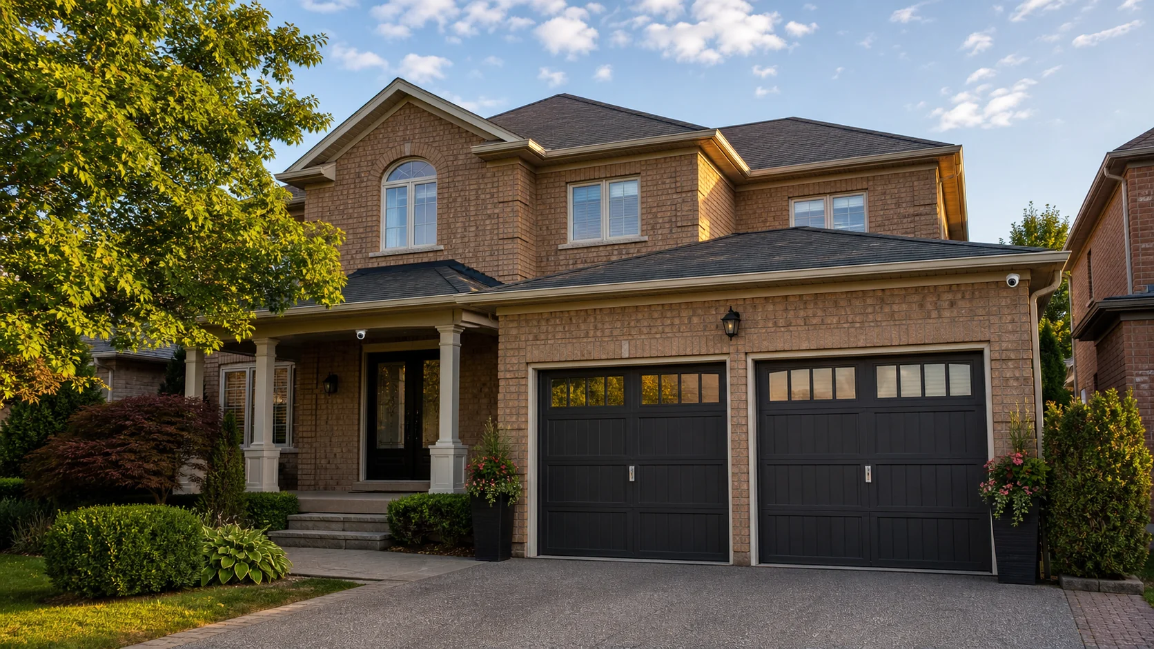 Residential camera placement plan covering front entrance, driveway, and rear yard positions