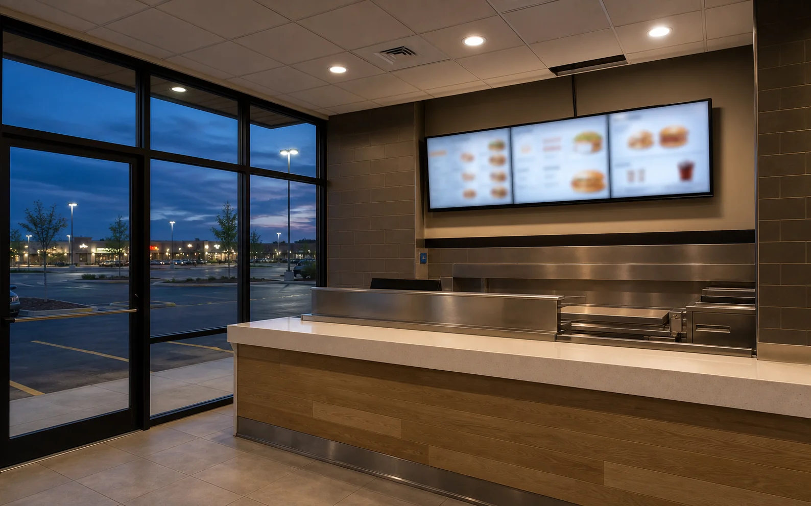Commercial display install inside a SmartCentres Aurora North CRU tenant unit at Wellington and Highway 404