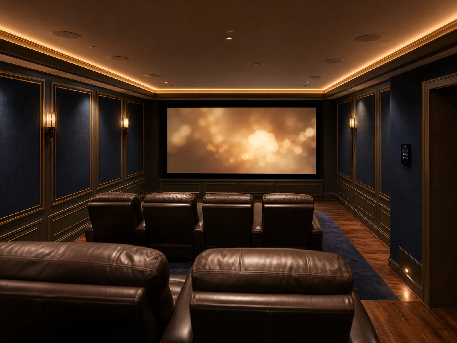 Home theatre Dolby Atmos installation with shallow-mount in-ceiling speakers and 4K laser projector — Stonehaven, Newmarket, SetupTeam