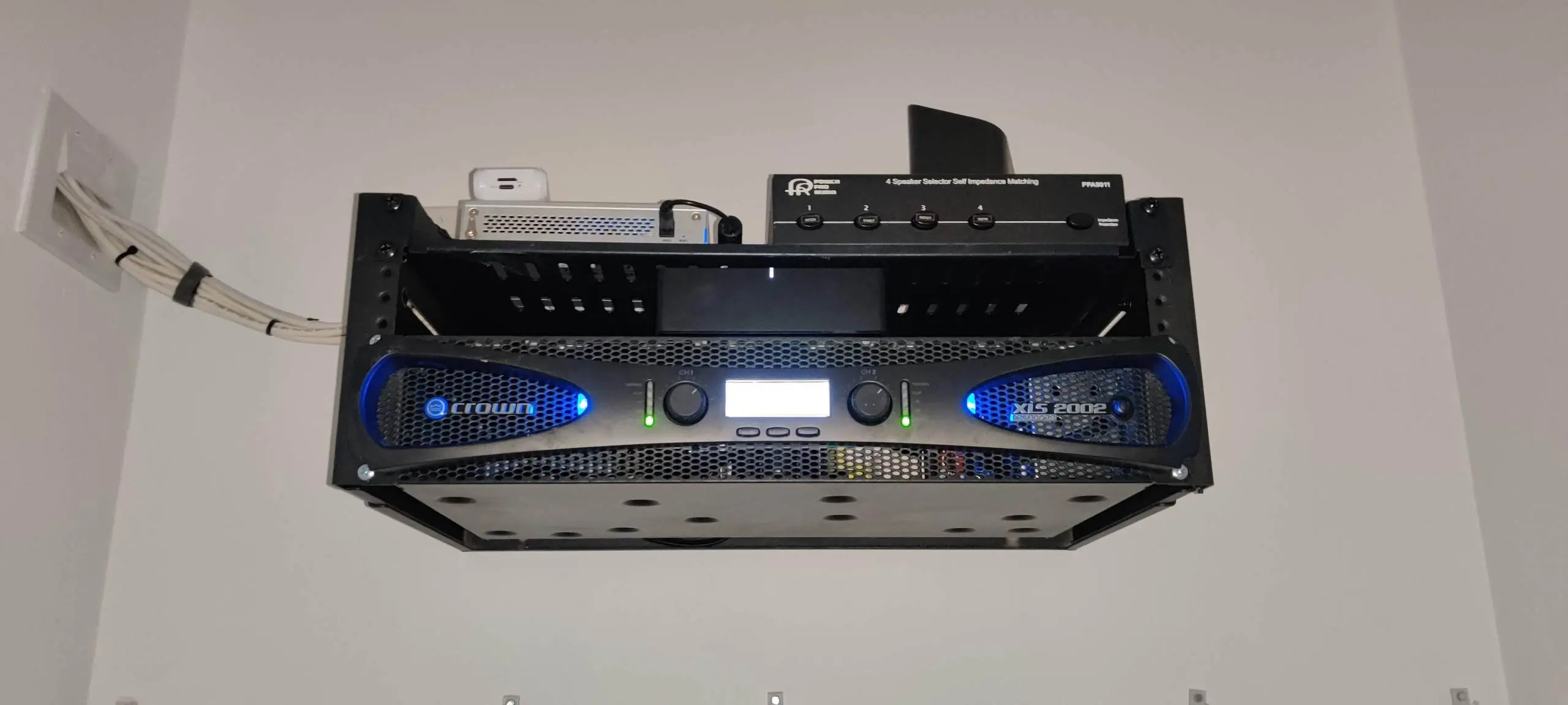 Wall-mounted TV with clean cable management