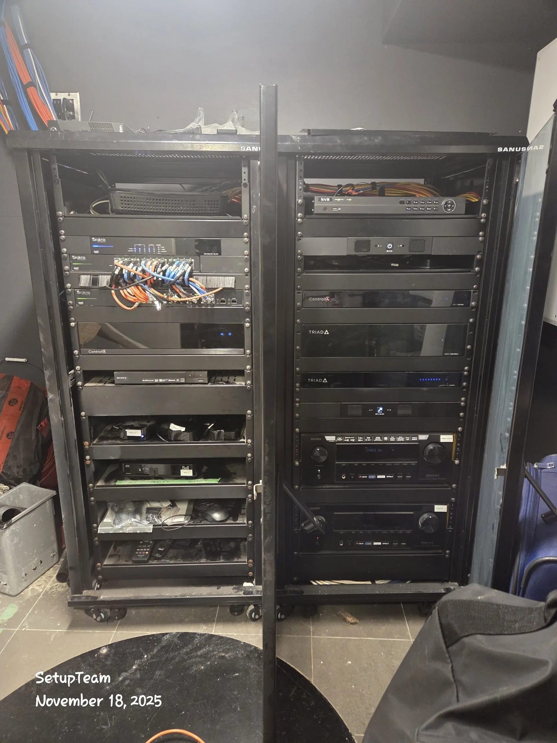 Premium network rack with Control4 smart home and structured cabling installation by SetupTeam