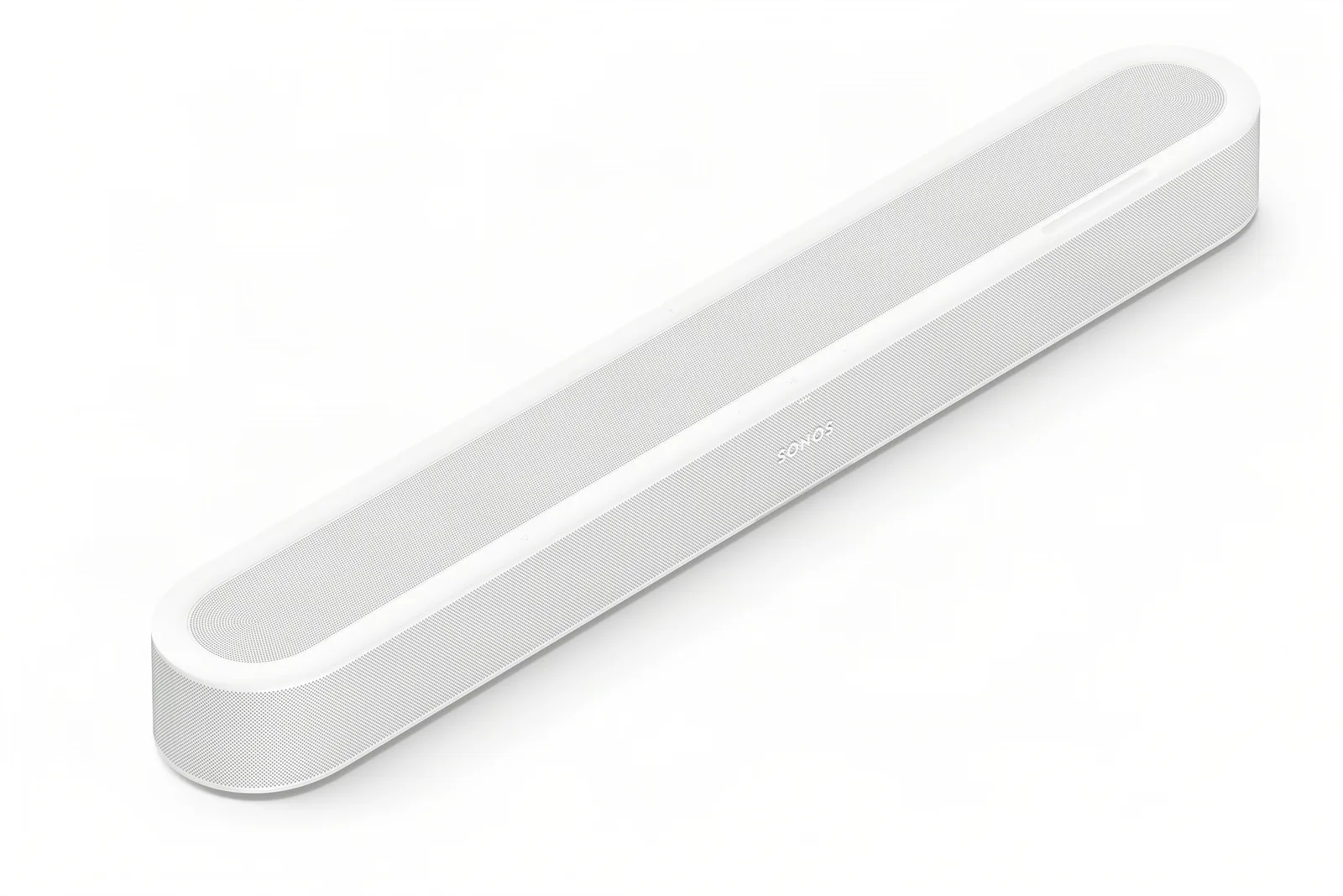 Sonos Beam Ultra soundbar in white, three-quarter view