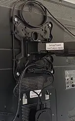 Clean wire management behind mounted TV