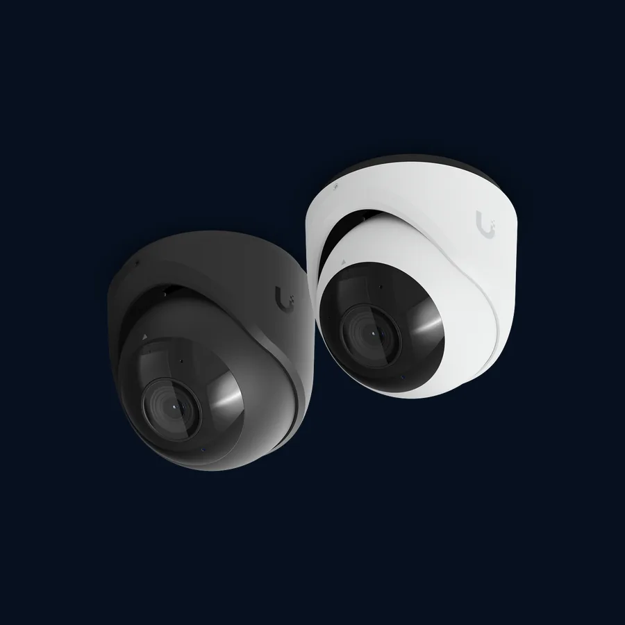 UniFi G6 Turret camera, official product view showing the black and white variants