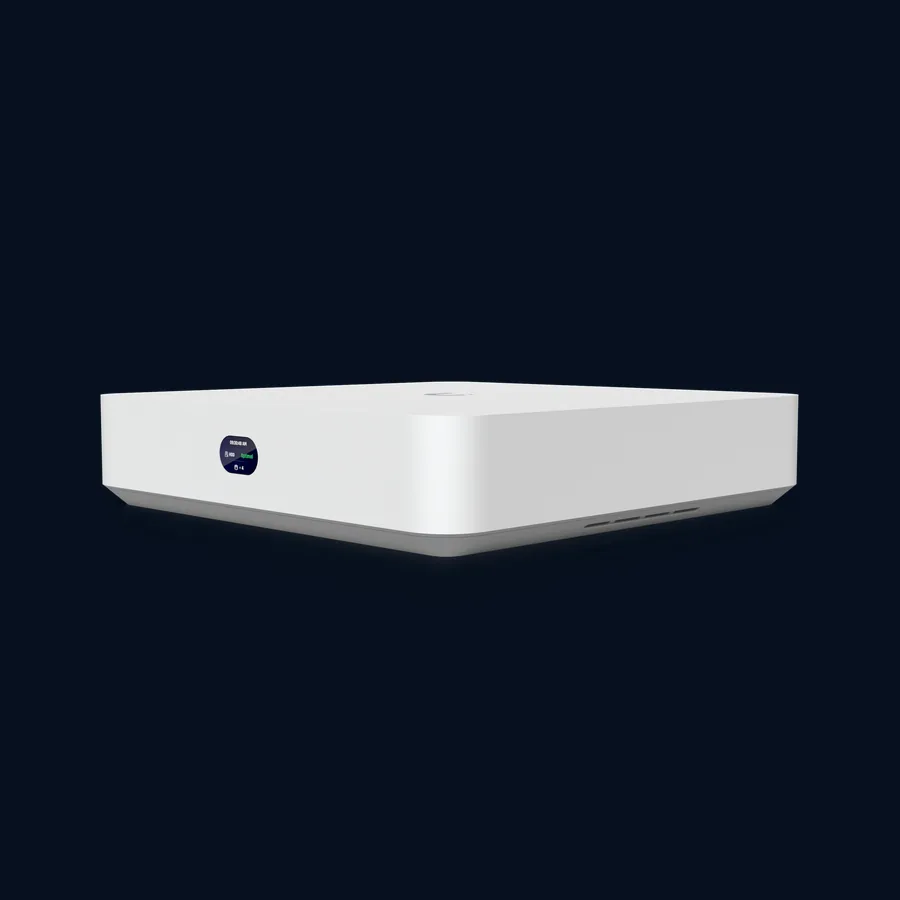 UniFi NVR Instant network video recorder, front three-quarter product view