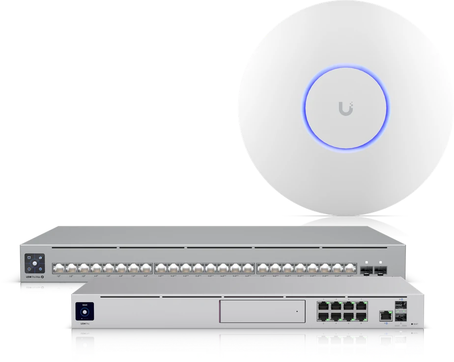 UniFi Dream Machine Pro, Pro Max 24 PoE switch and U7 Pro access point