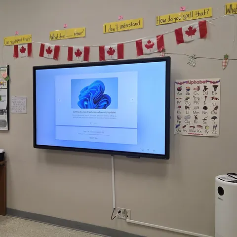 Professional interactive classroom display installation for educational technology and digital learning environments in Toronto.