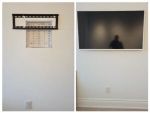 Low-voltage enclosure with in-wall cabling for clean TV wire concealment