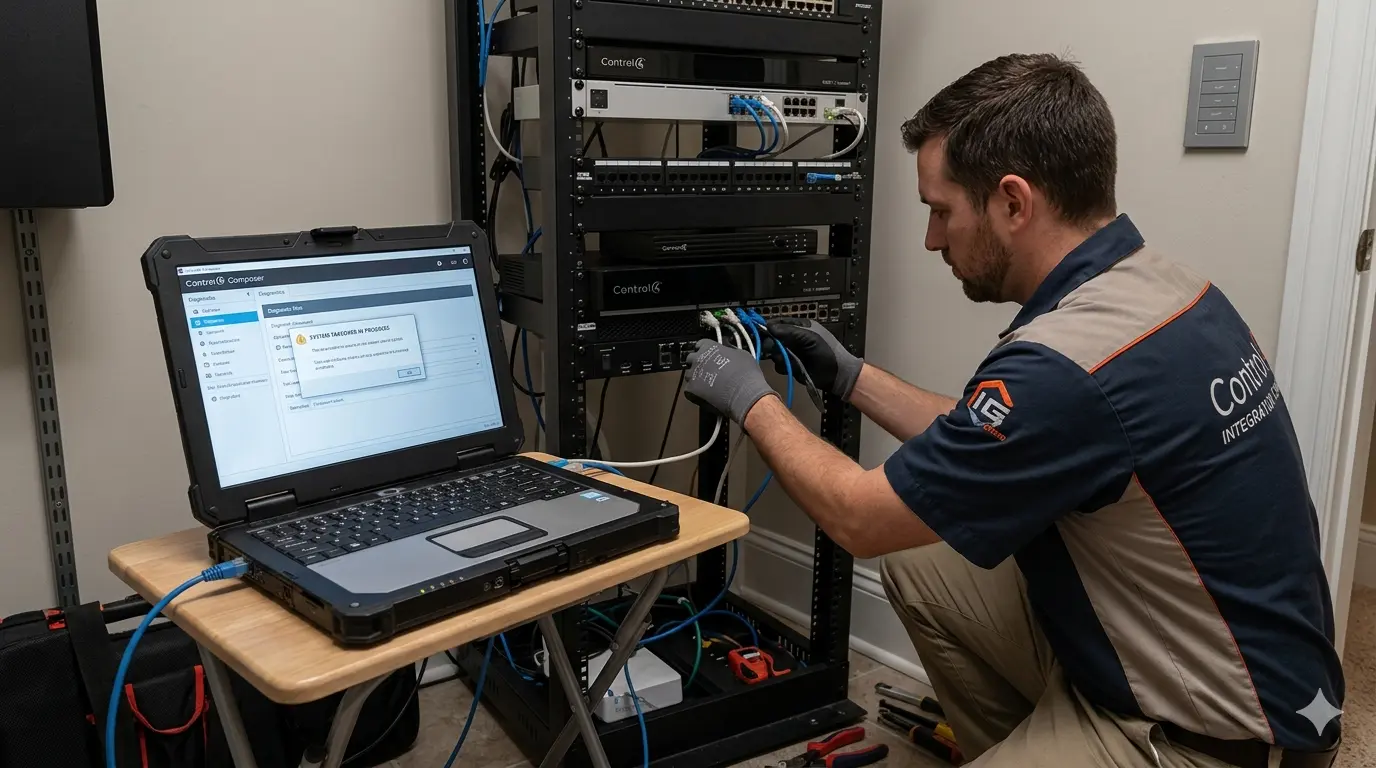 Professional equipment rack and security system infrastructure installation