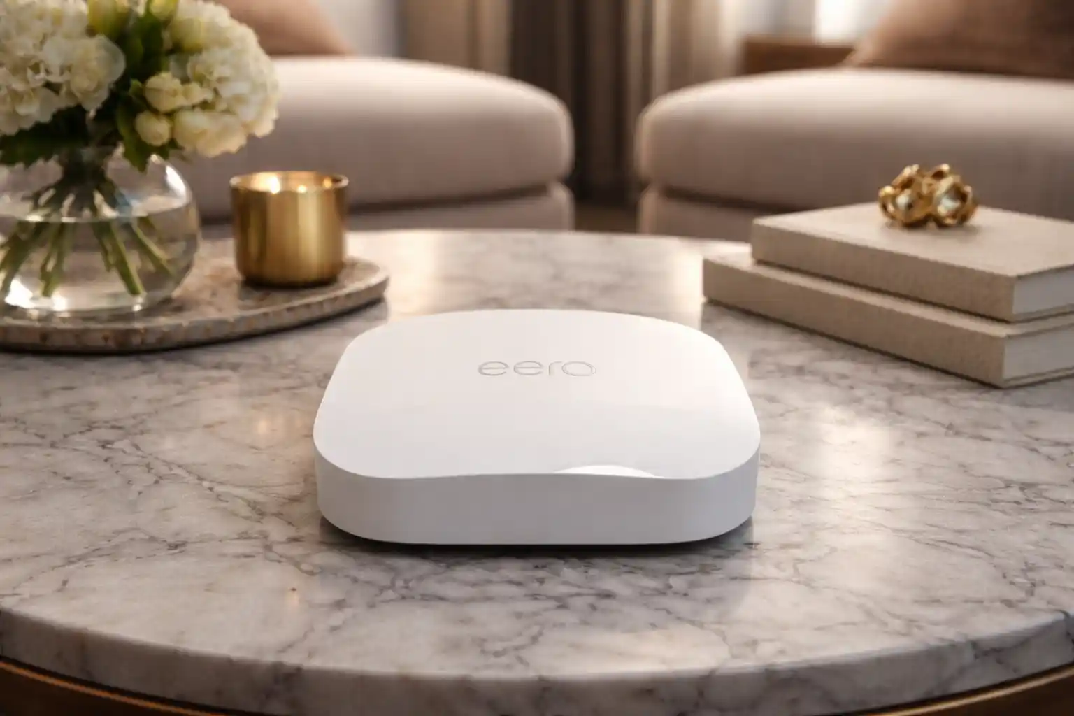 eero Pro 6E mesh Wi-Fi node installed in Richmond Hill custom home as wireless backhaul alternative