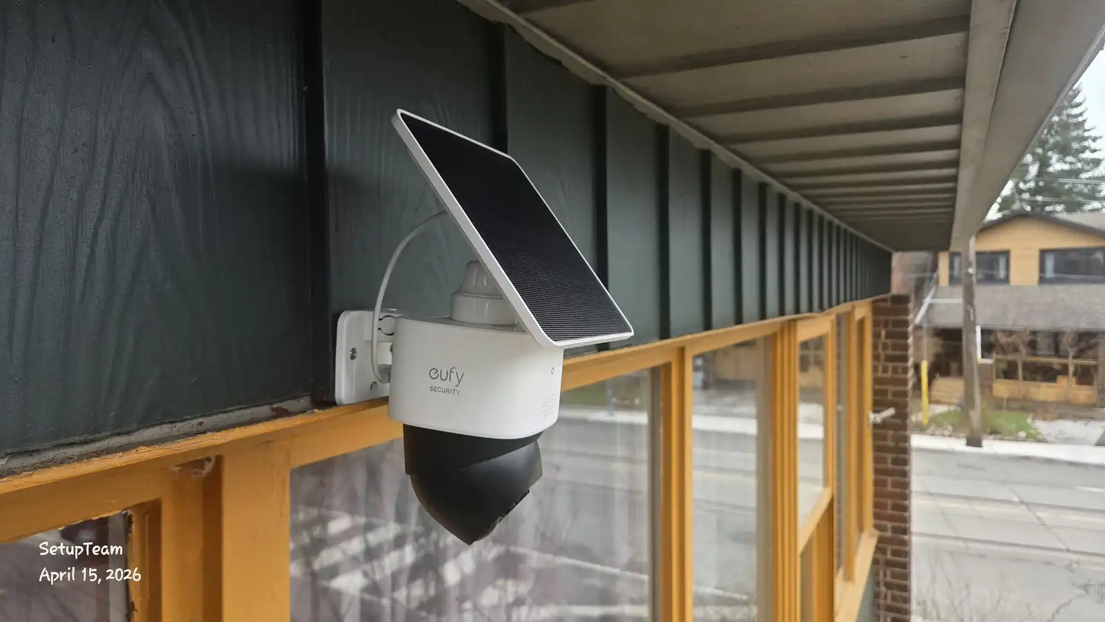 Eufy wireless PTZ security camera with solar panel — viable for small properties under 2,000 sq ft with southwest sun exposure