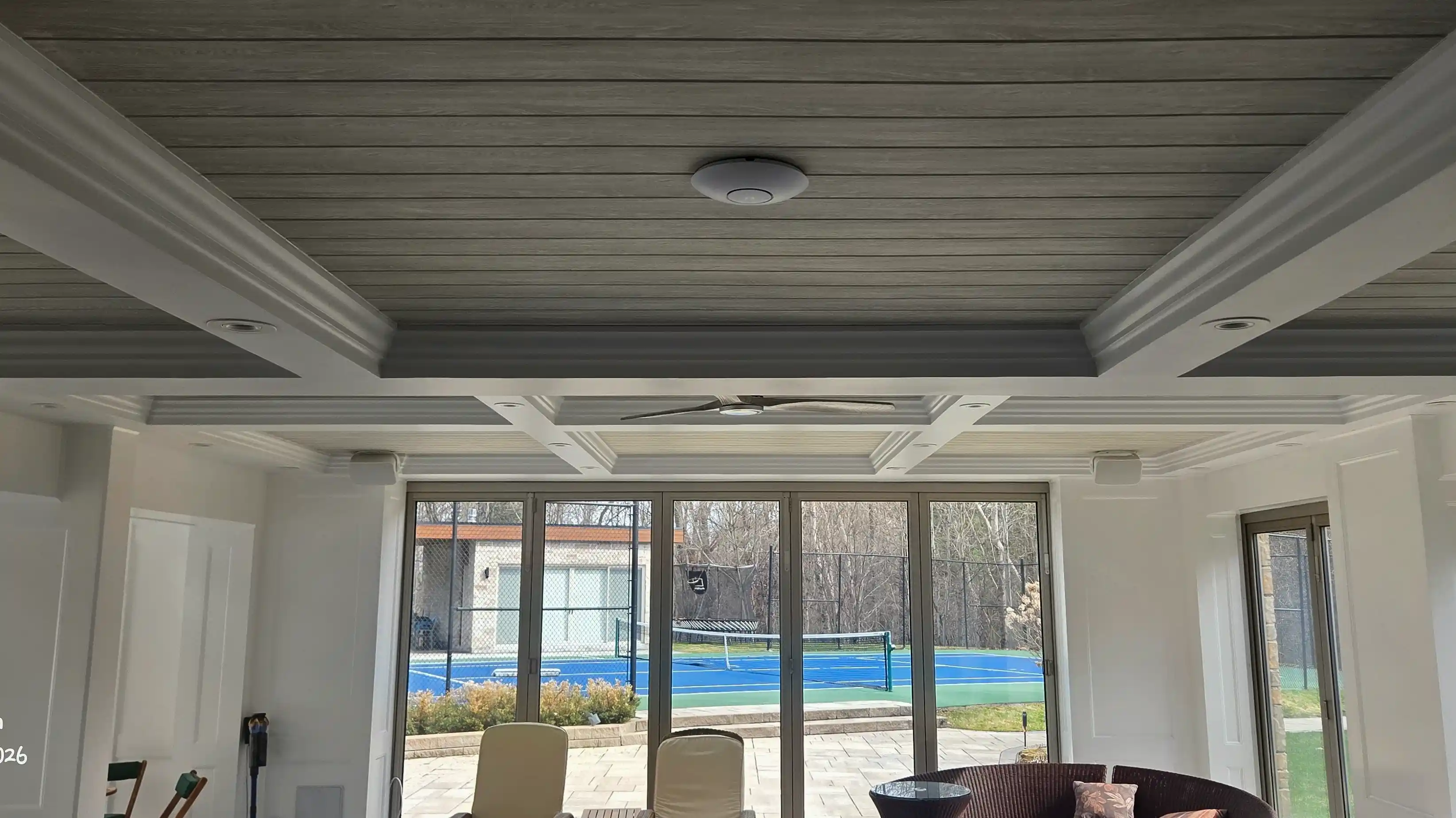 UniFi wired access point installed on ceiling in Richmond Hill custom home