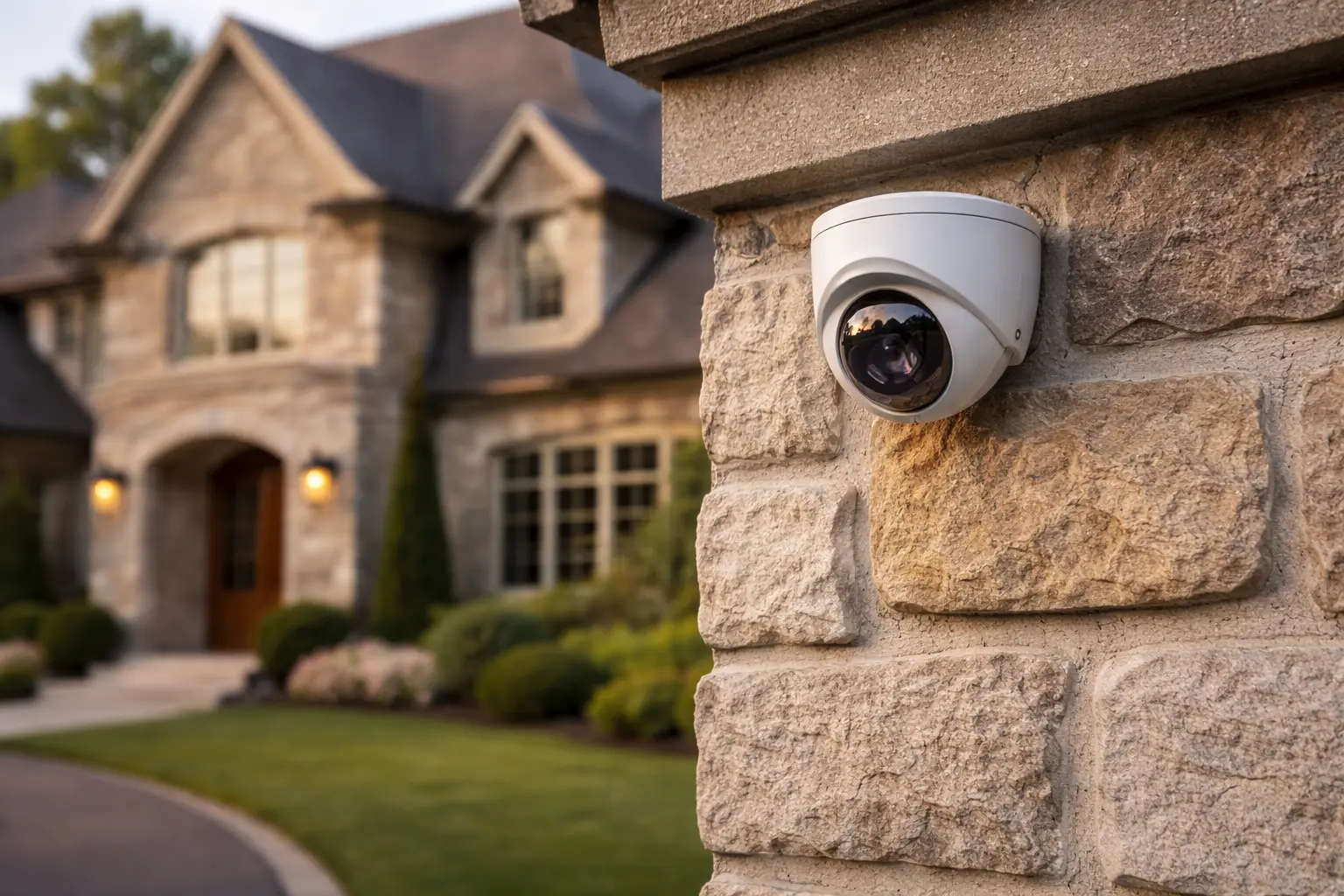 Residential security camera installation on a home in Richmond Hill