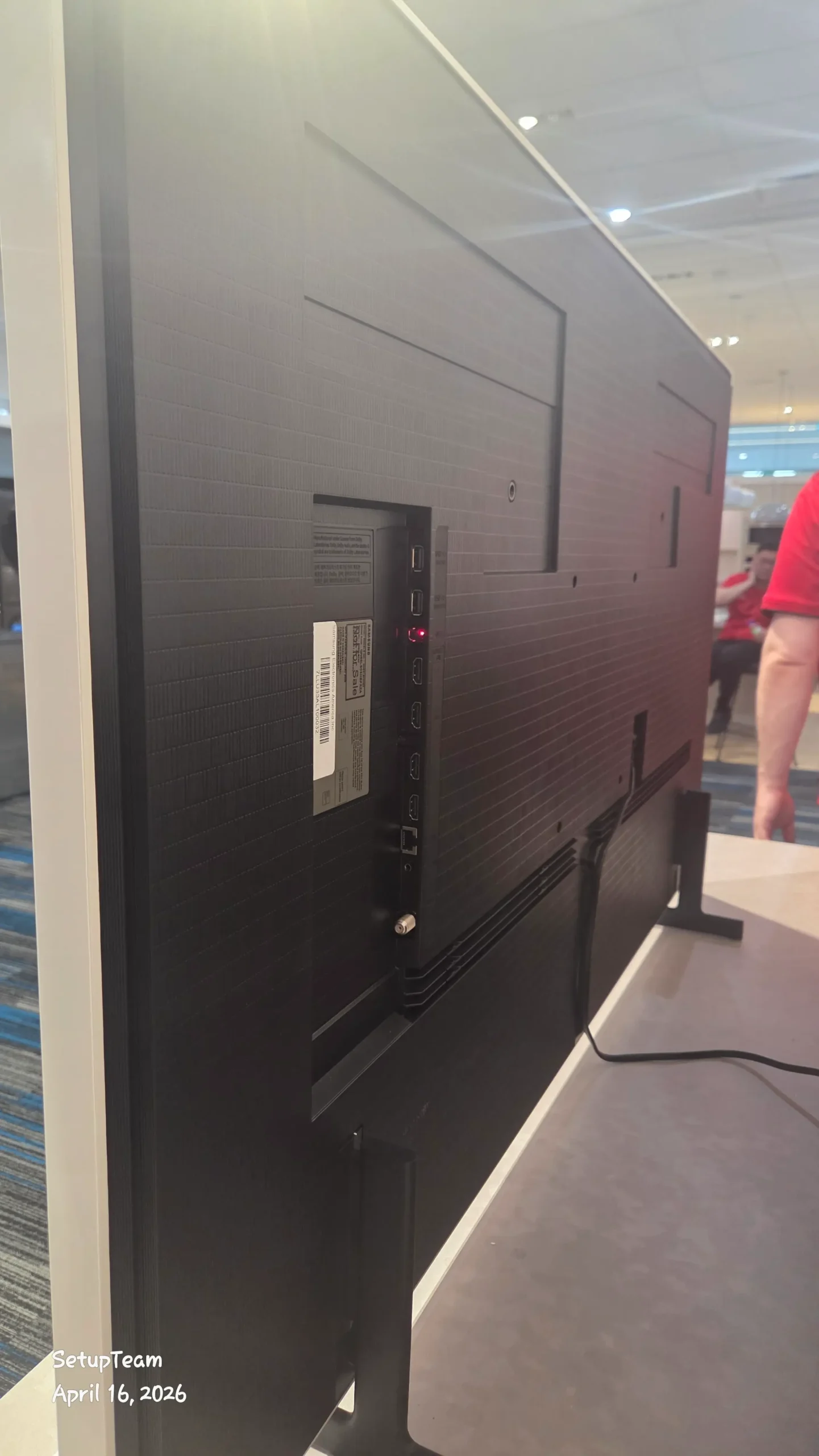 Back panel of the 2026 Samsung Frame TV showing built-in ports and no One Connect Box