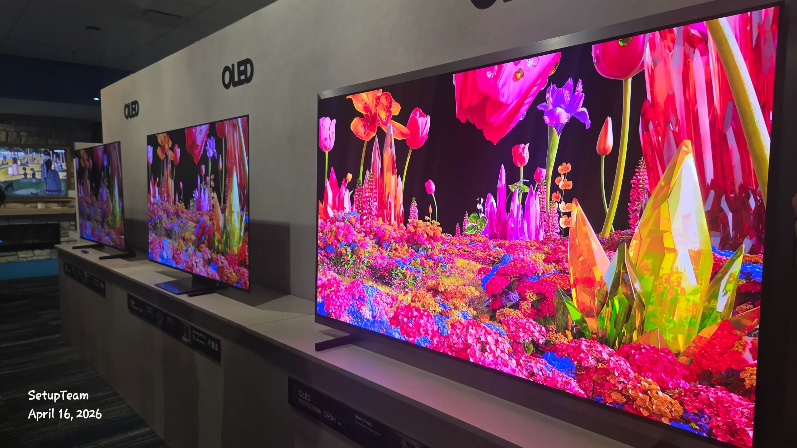 Samsung 2026 OLED TV lineup on display at the dealer event in Mississauga