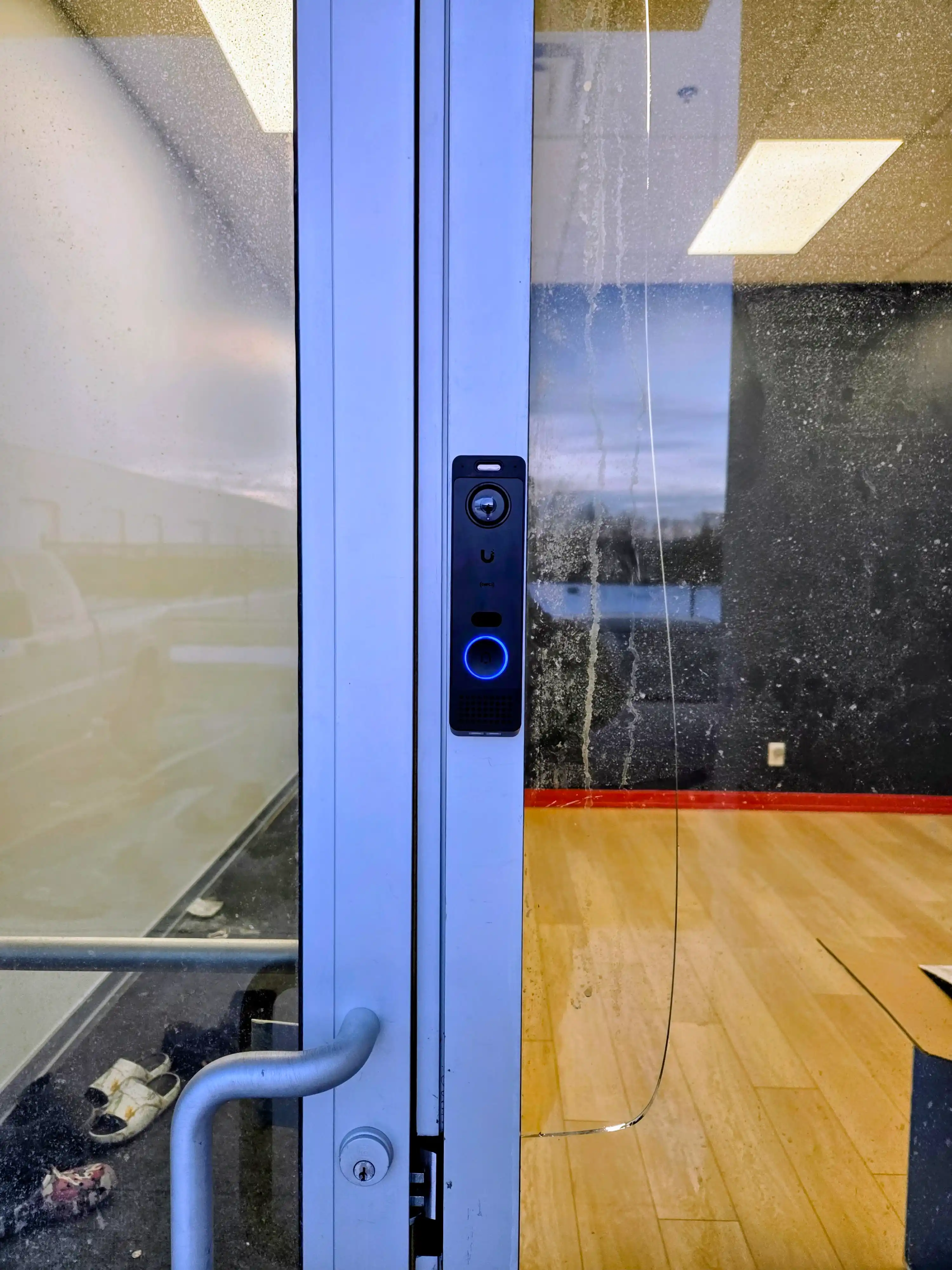 UniFi Access intercom and door reader installation at entry point