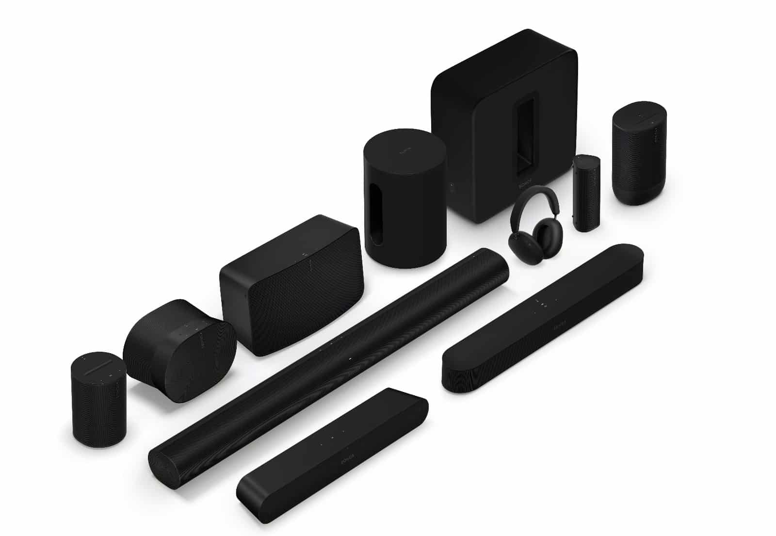 Black audio equipment collection.